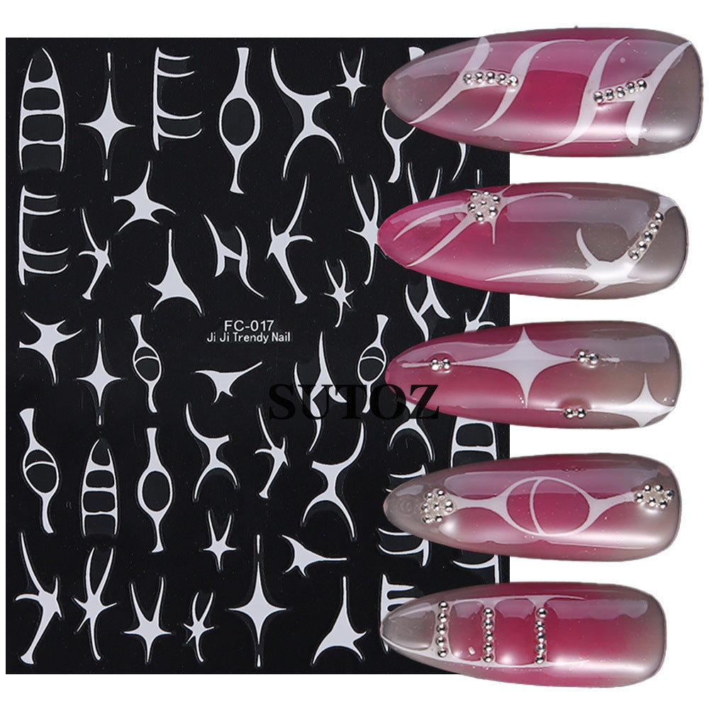 Wholesale 3pcs/pack Geometric pattern irregular lines nail art stickers