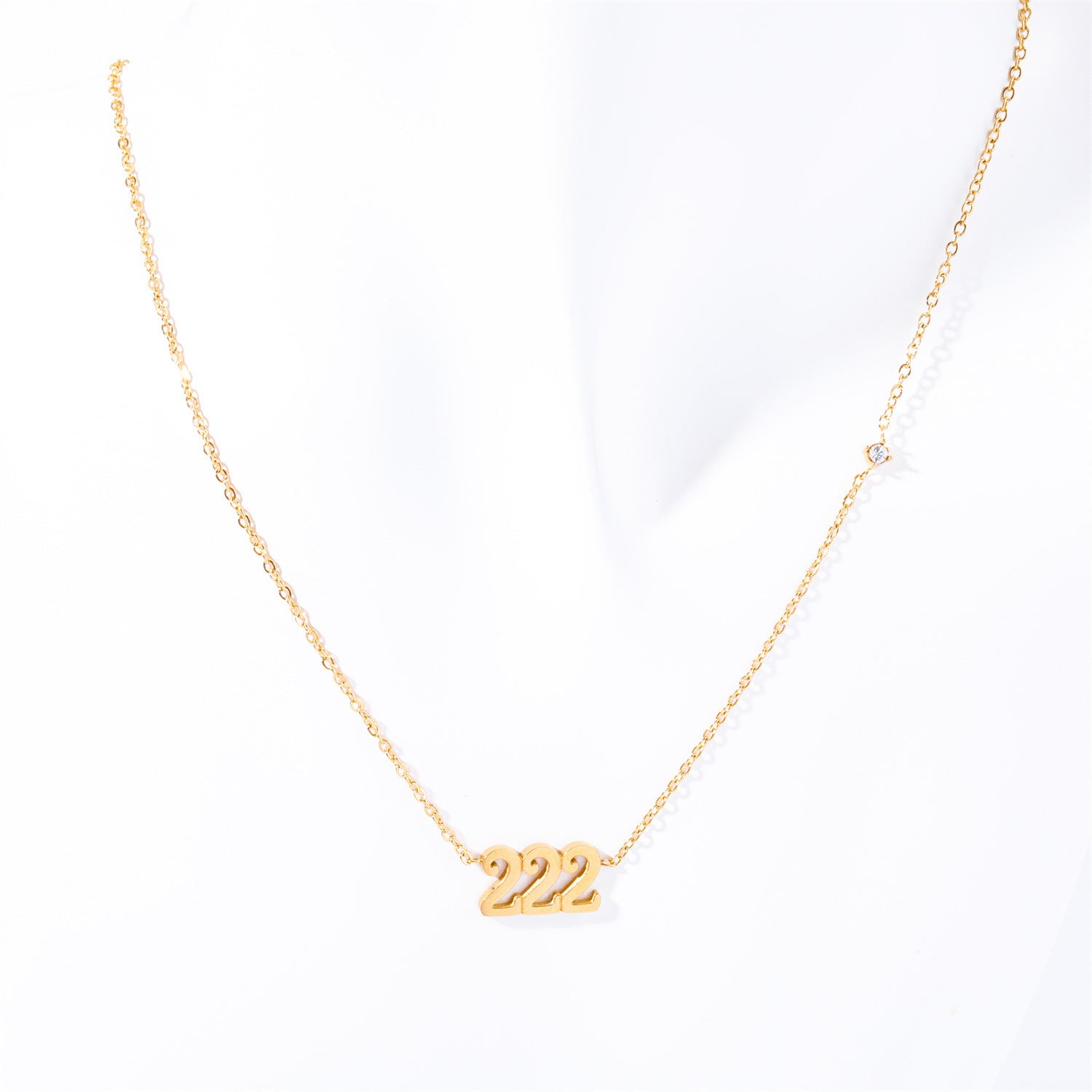 Wholesale Titanium Steel Angel Digital Diamond Necklace