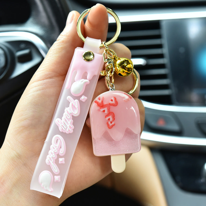 Wholesale Cartoon Ice Cream with Lights Acrylic Illuminated Keychains