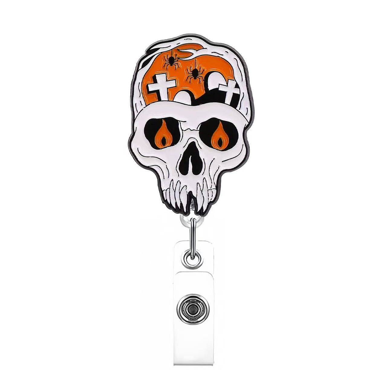 Wholesale Pumpkin Halloween Skeleton Badge Reels