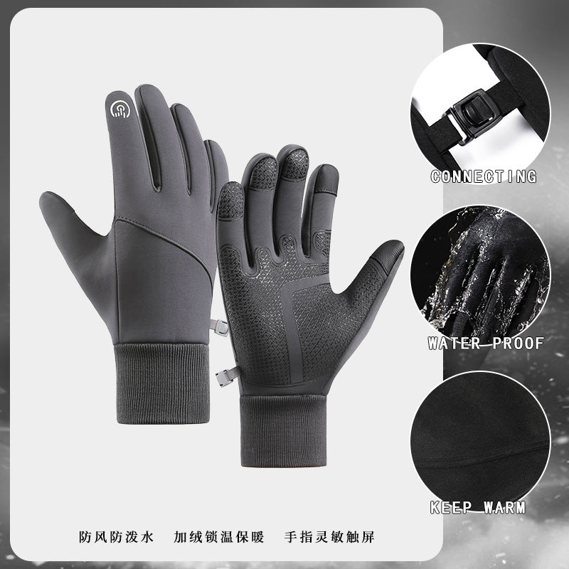 Wholesale Sports Men's Fleece Cycling Polyester Glove