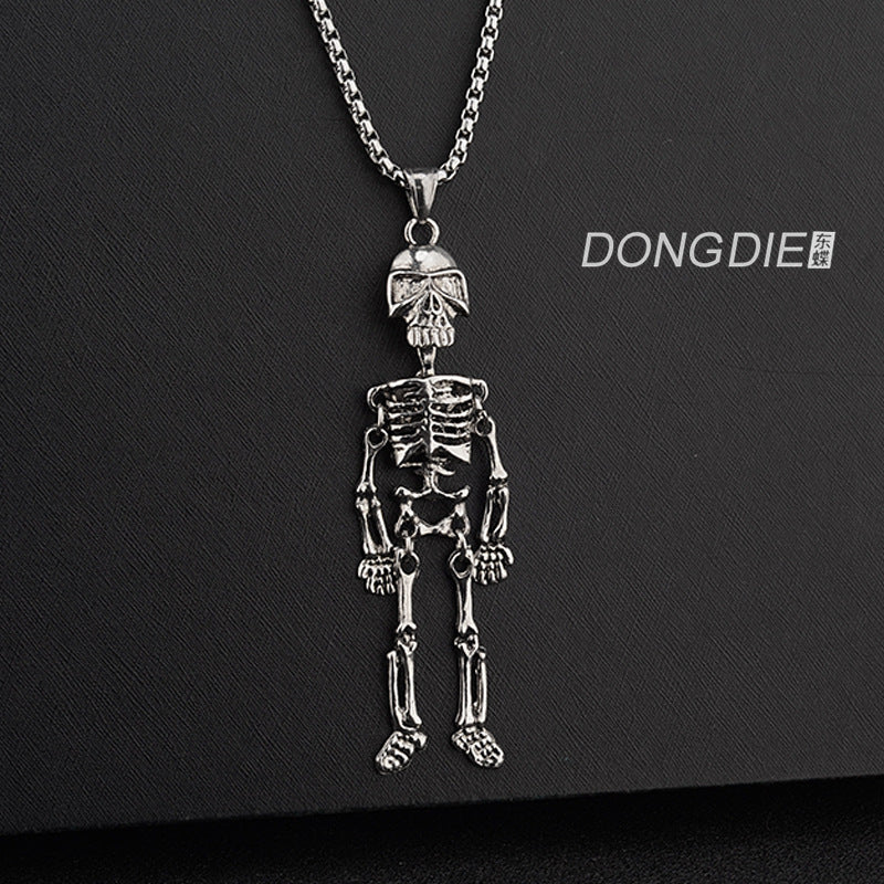 Wholesale Halloween Skeleton Personality Trendy Cool Sweater Chain Ornaments for Women