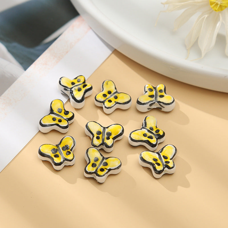 Wholesale 5PCS Butterfly Hand-painted Style Beads