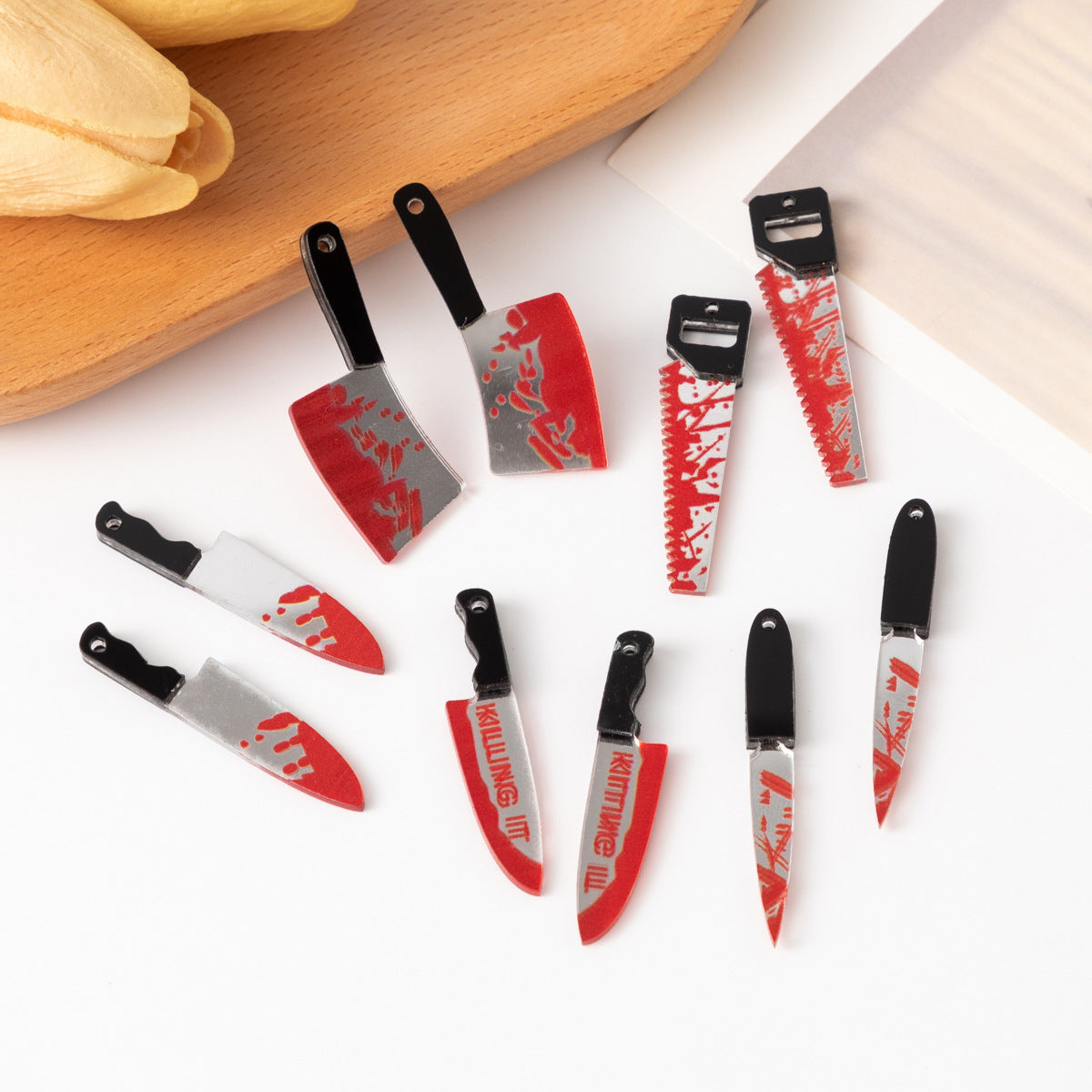 Wholesale  Halloween Acrylic DIY Kitchen Knife Fruit Knife Accessories FlatBack