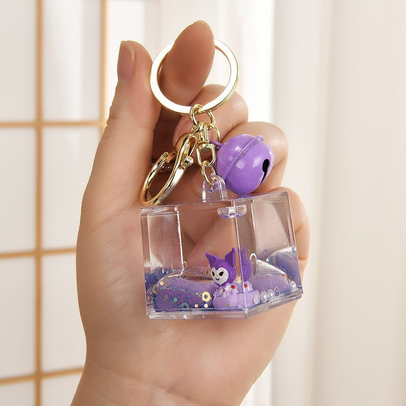 Wholesale Creative Floating  Acrylic Oil Flow Sand Bottle