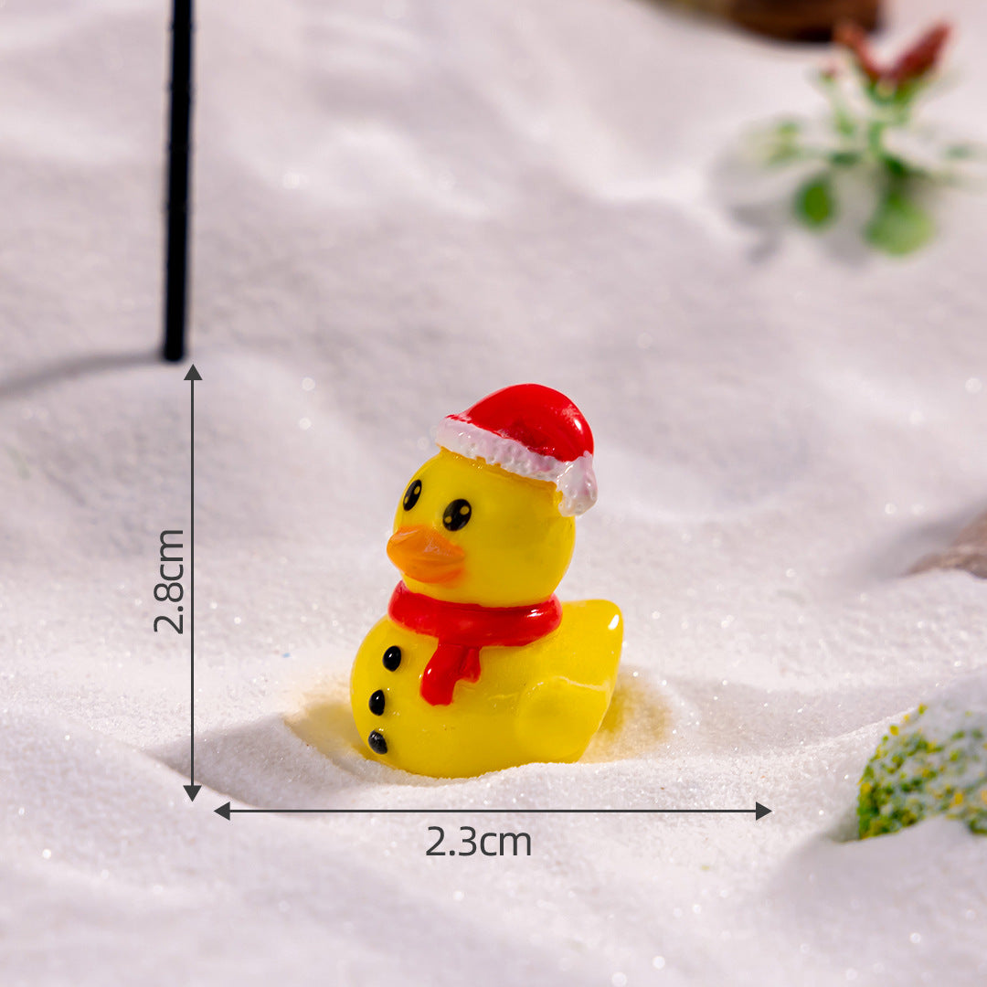 Wholesale Christmas Little Yellow Duck Animal Doll DIY  Resin Craft Gardening
