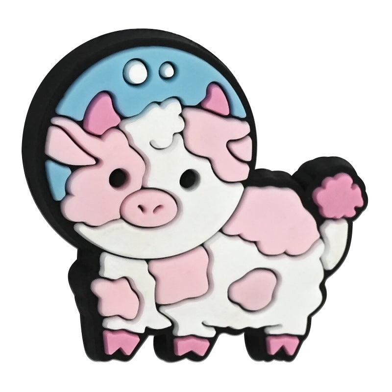 Wholesale 100pcs cartoon colorful cow pen bead accessories DIY soft rubber beads