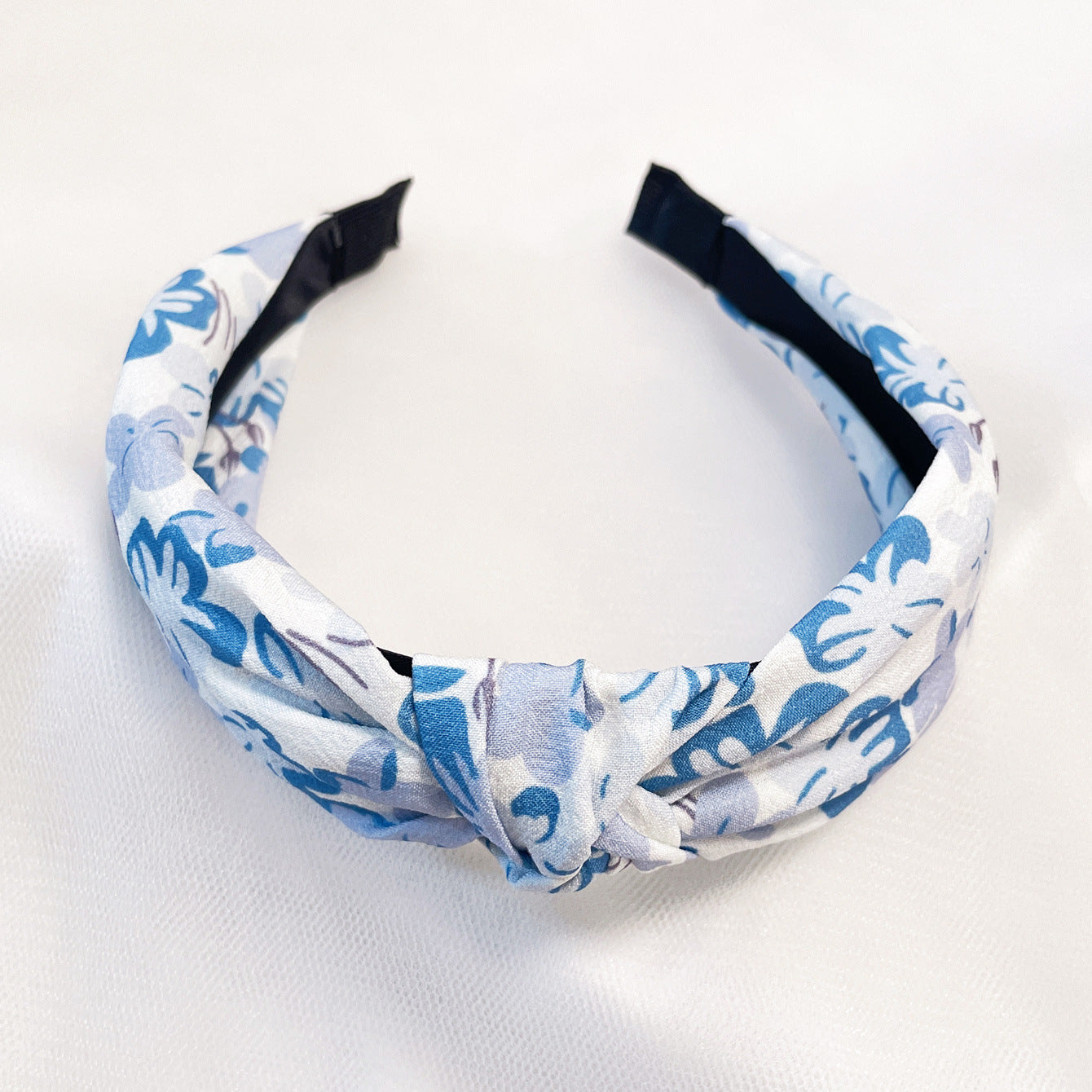 Wholesale Fabric flower cross knot wide edge sweet headband