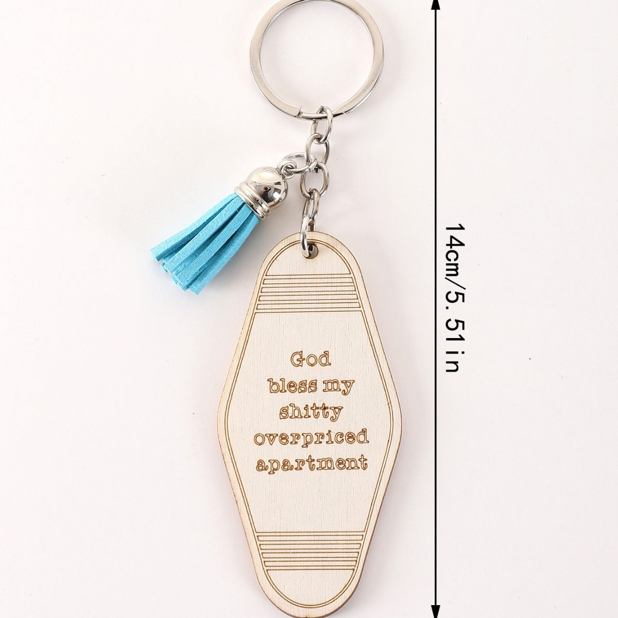 Wholesale English Letter Wooden Tassel Keychains