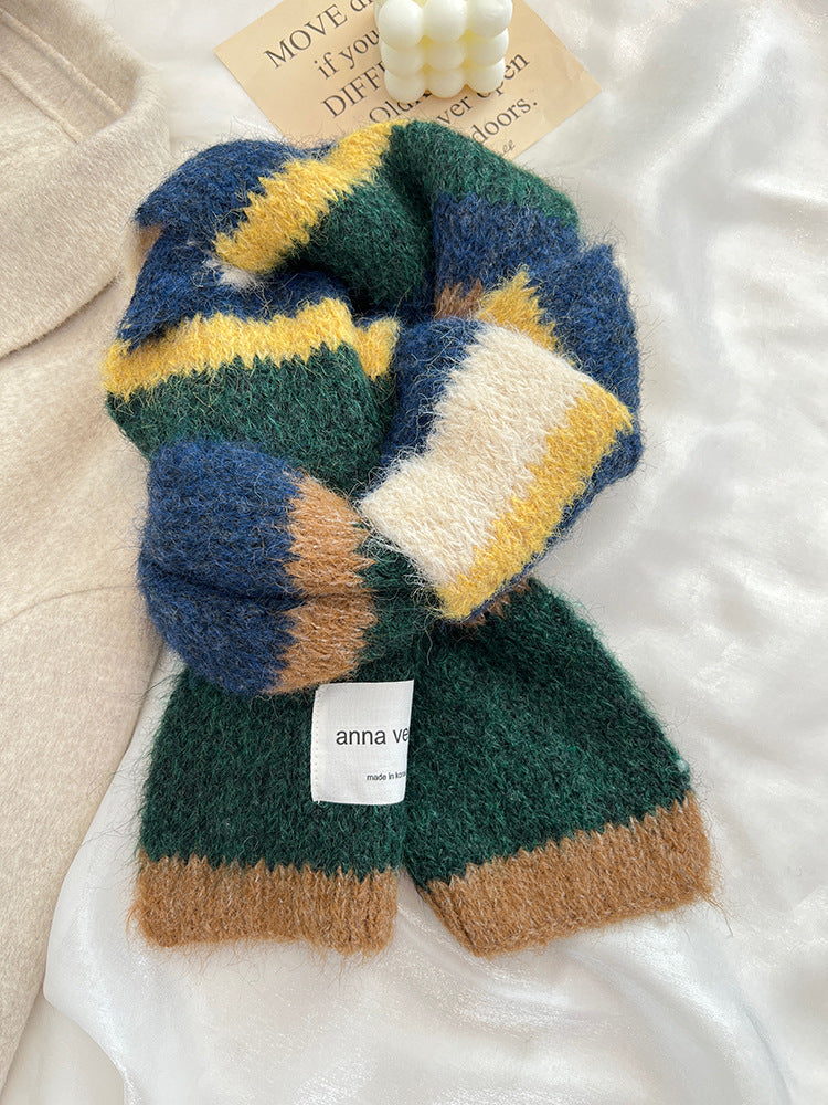 Wholesale Autumn and Winter Dopamine Mohair Warm Scarf