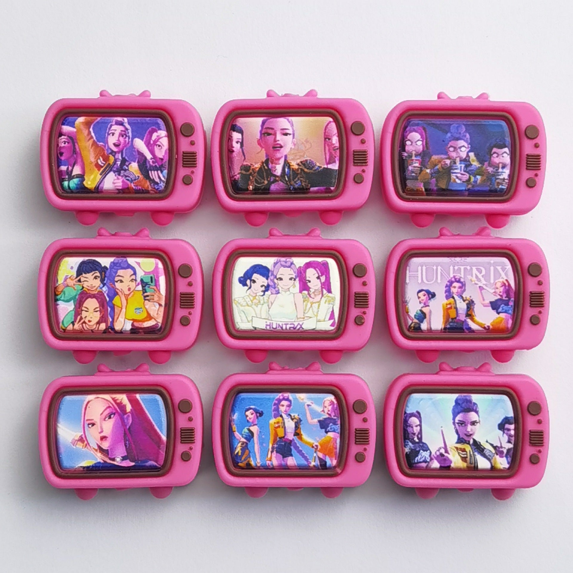 Wholesale 30pcs/pack Silicone printed 3D TV silicone jewelry loose beads