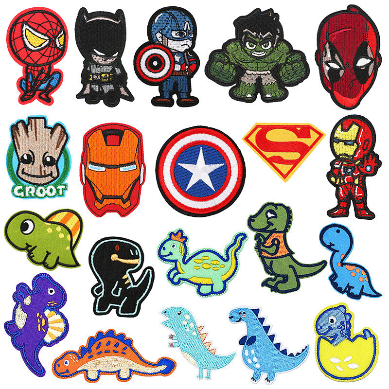Wholesale Polyester Cartoon Embroidered Patch Iron On Dinosaur Badge For Clothing OLY Exclusive
