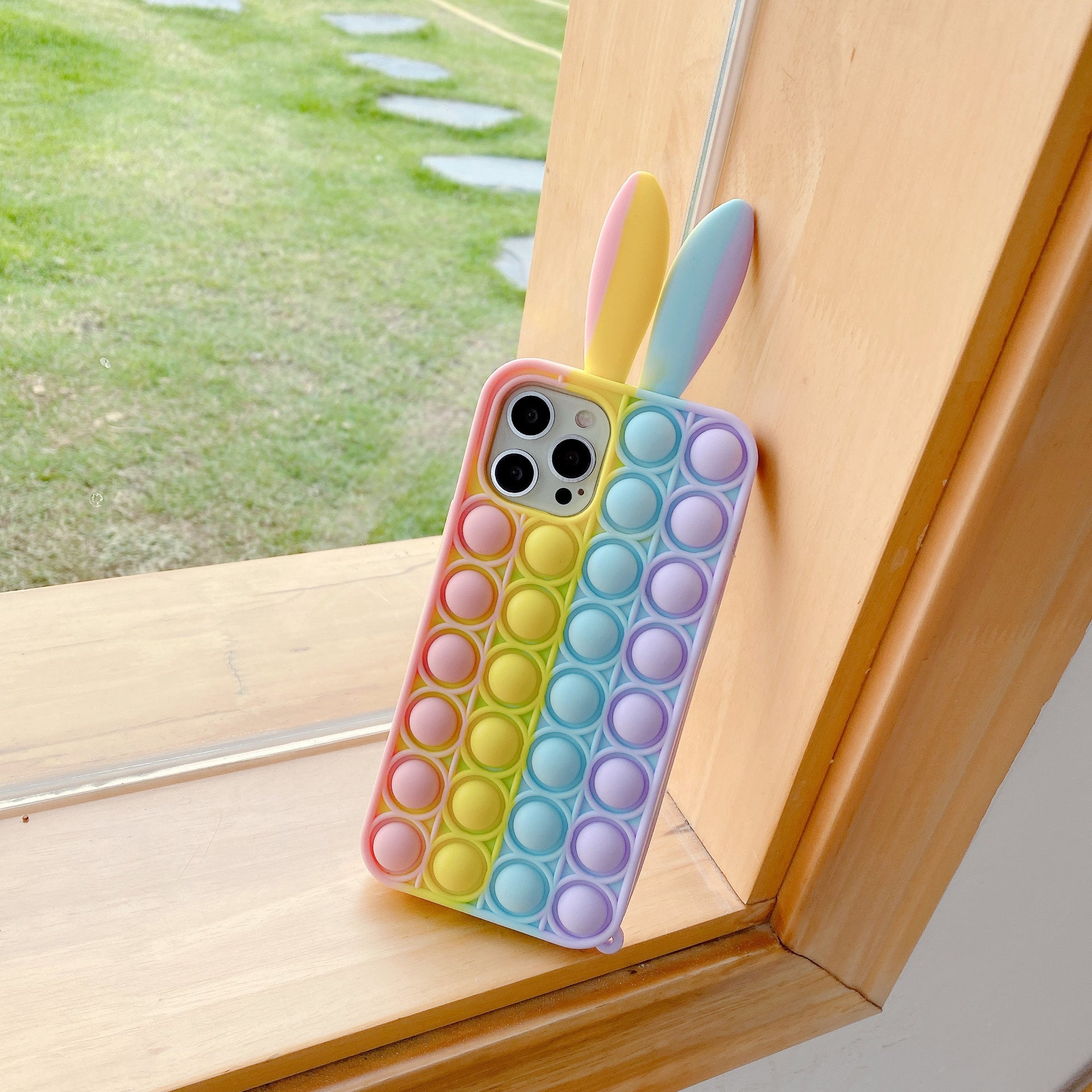 Estuche para teléfono de Silicone Rainbow Bunny al por mayor