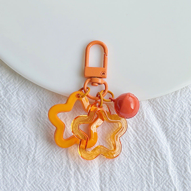 Wholesale Acrylic hollow five-pointed star keychain accessories