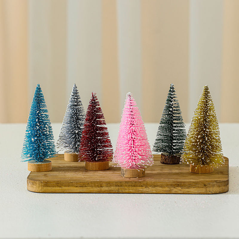 Wholesale 4PCS 10cm*4.5cm Colored Gold Onion Pink Cedar Christmas Tree PVC Ornaments