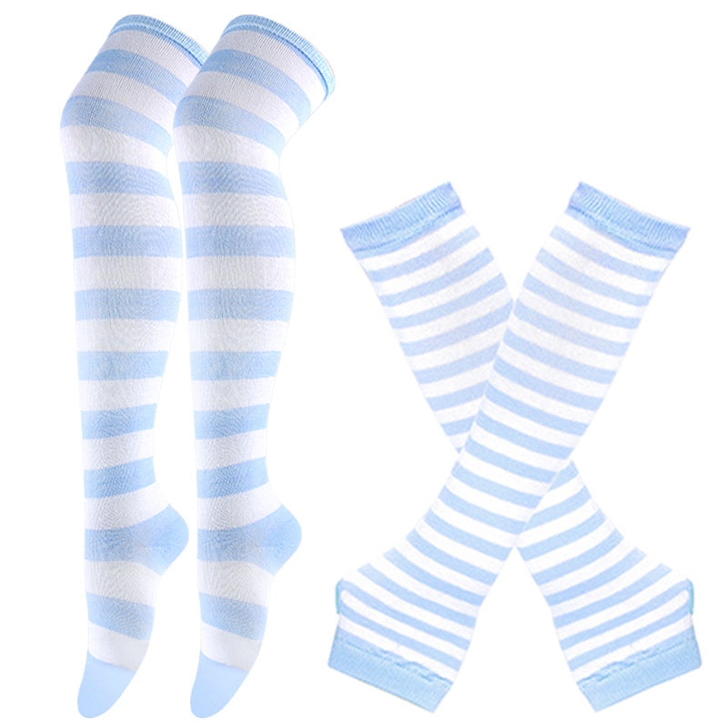 Wholesale Halloween Christmas Funny Striped Gloves Long Socks Set