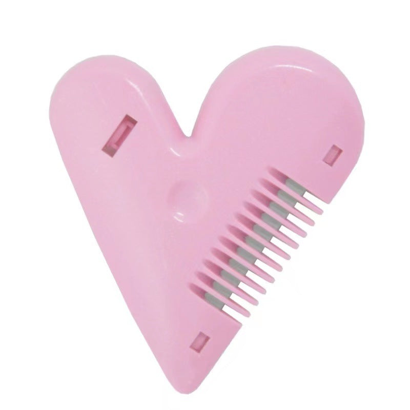 Wholesale Peach Heart Double sided Bang Trimmer Plastic Comb