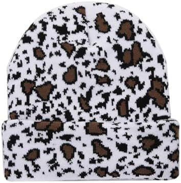 Wholesale Fashion Cow Pattern Jacquard Knitted Beanie