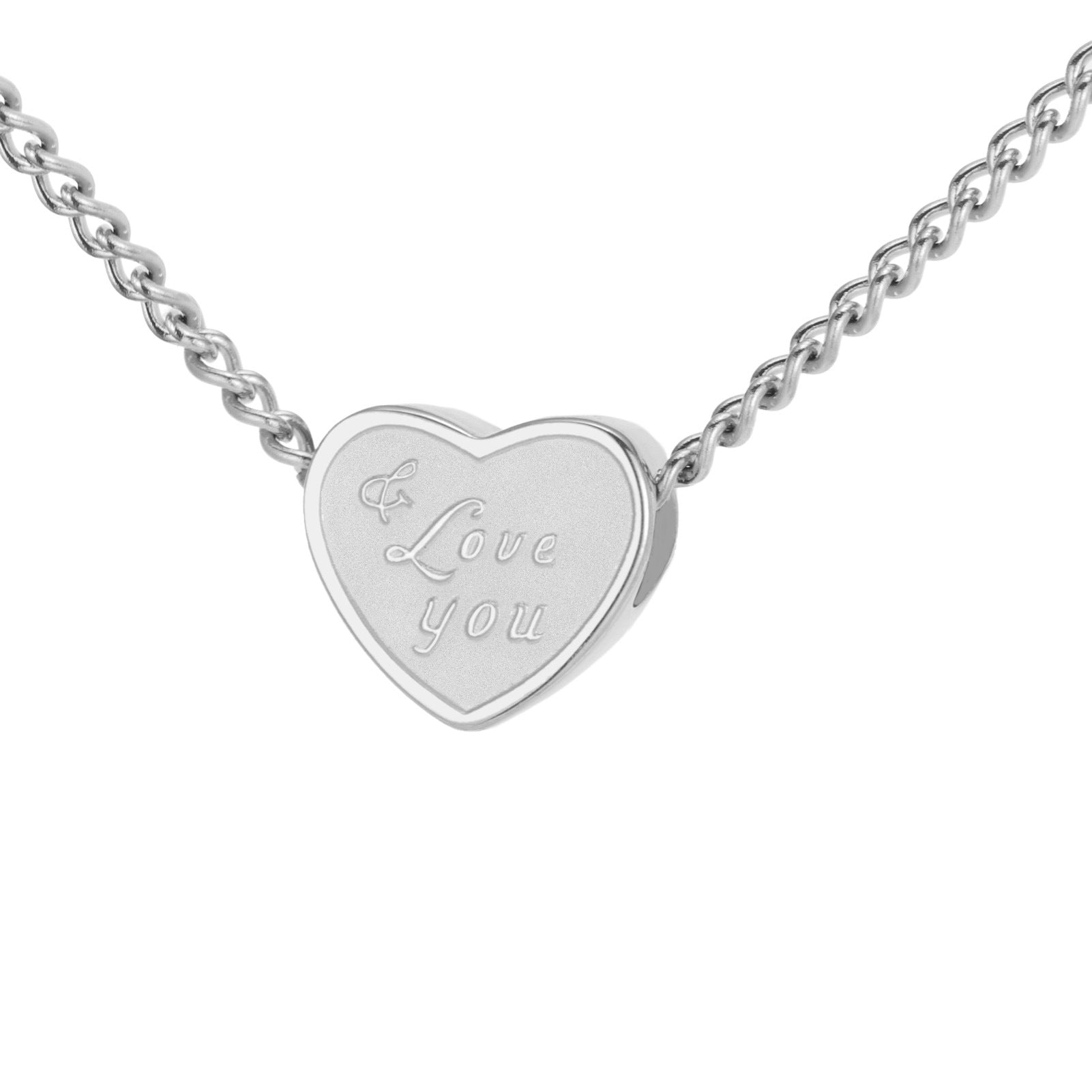 Wholesale Cross-border hot-selling stainless steel cut titanium steel love necklace