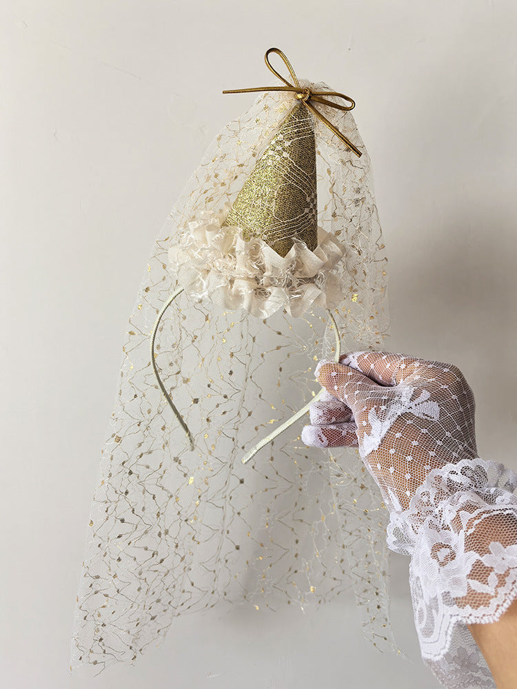 Wholesale Bow Lace Veil Birthday Hat Hairpin