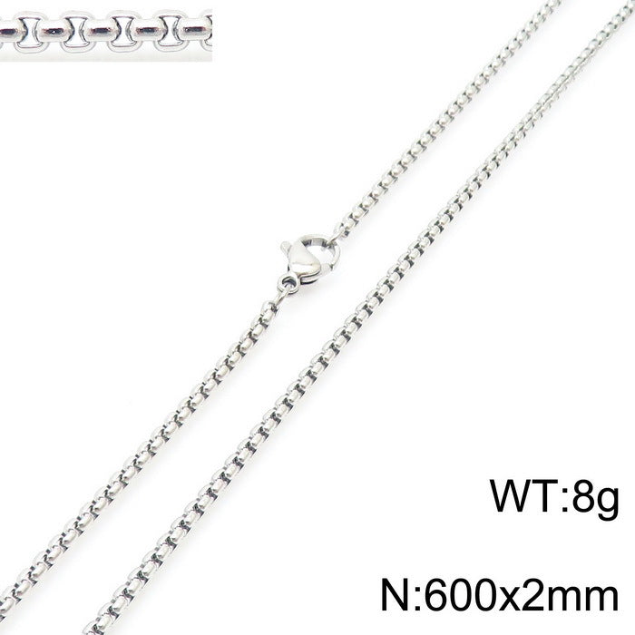 Wholesale Electroplated 18K Gold Square Pearl Stainless Steel Multi-Specification Necklaces