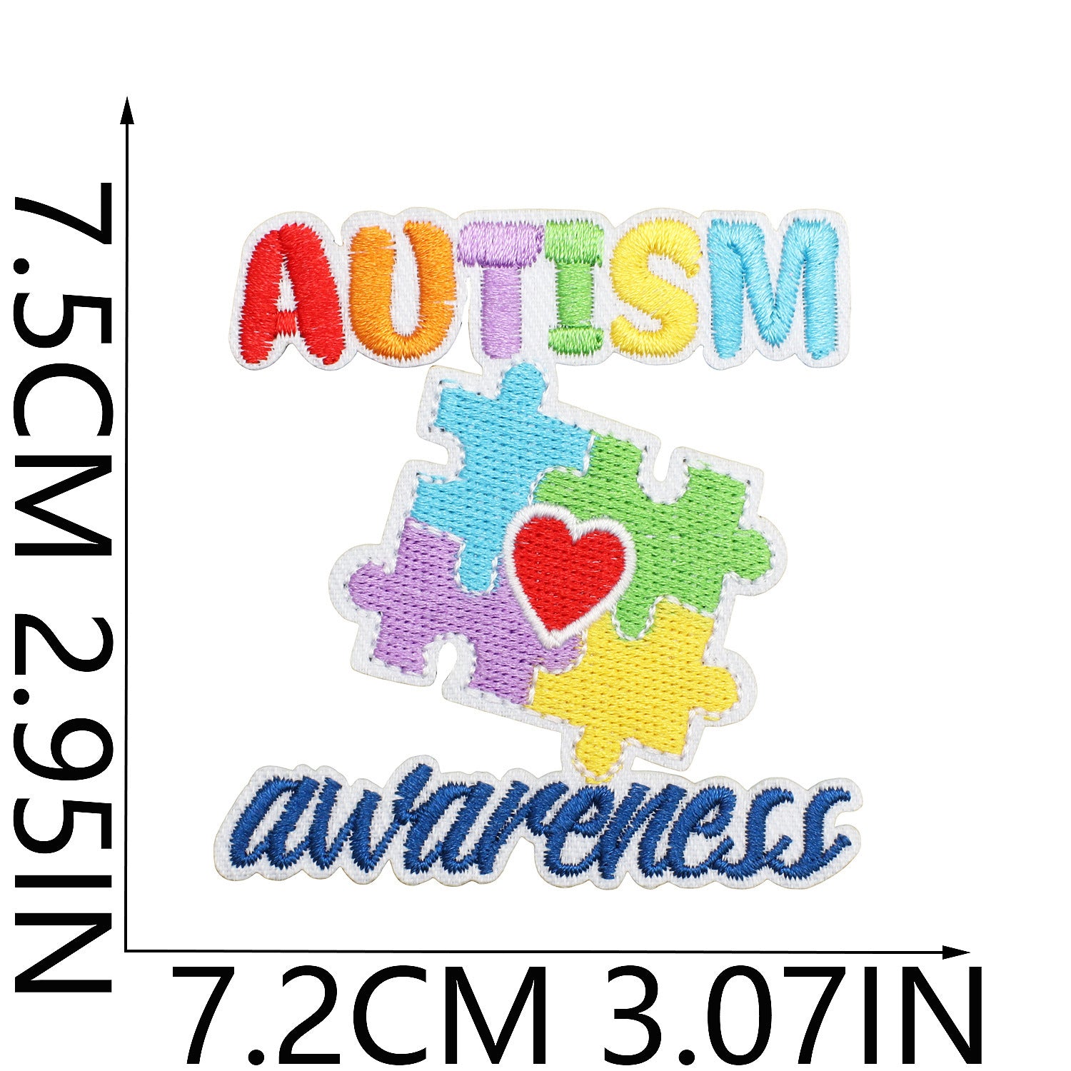 Wholesale Trendy Autism Awareness Embroidered Iron On Patches Butterfly Heart Design Clothing Accessory