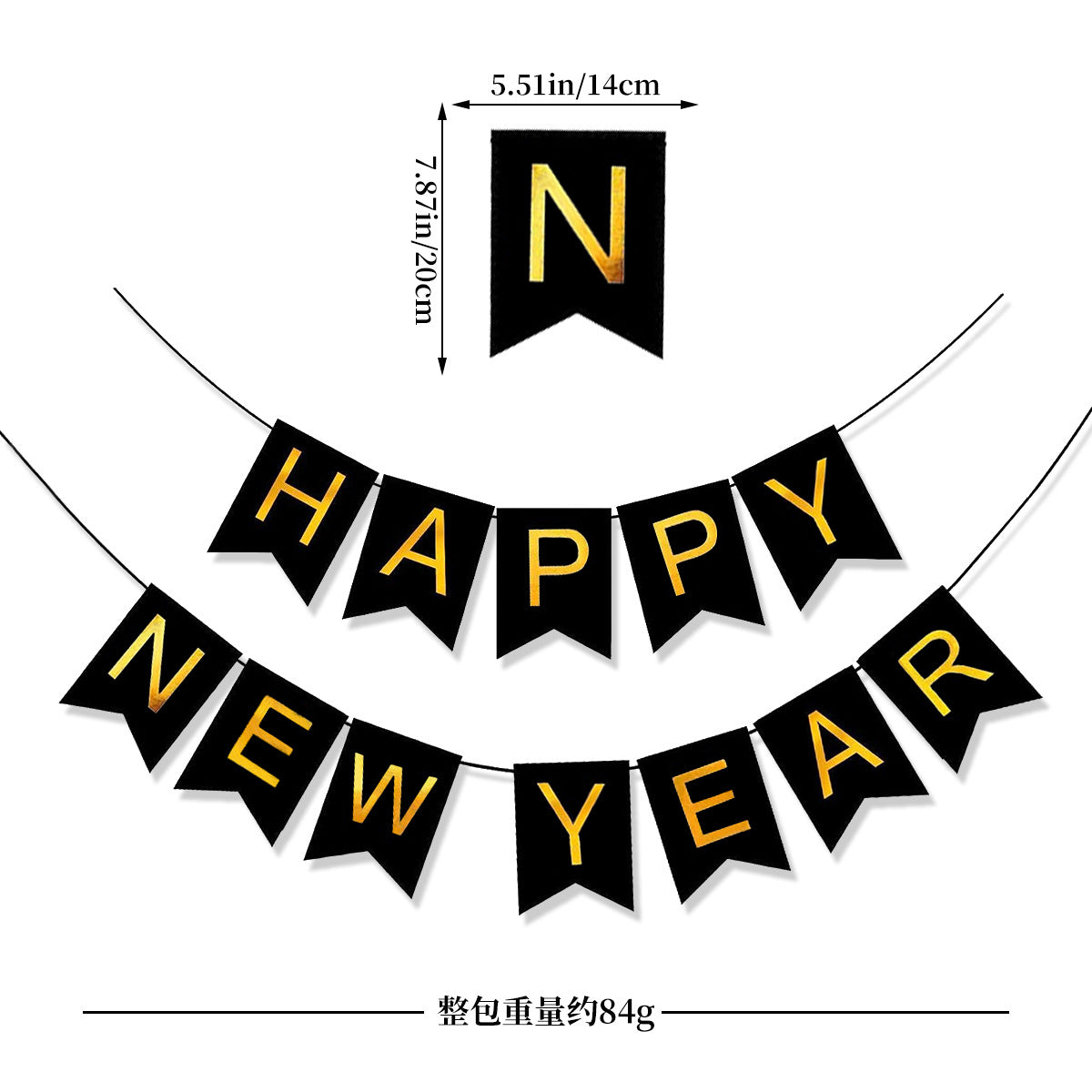 Wholesale 2024 Paper New Year Happy Banner
