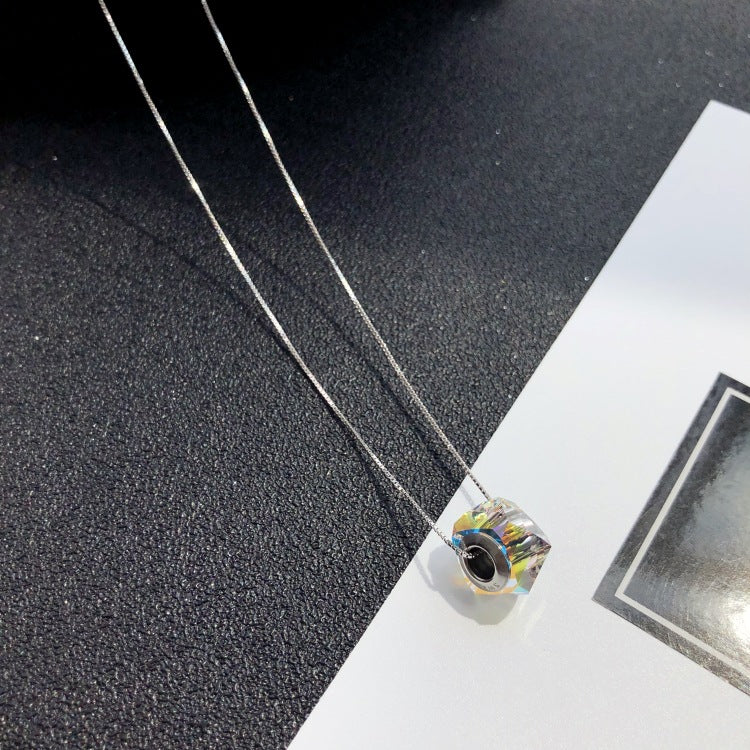 Wholesale S925 Sterling Silver Crystal Sparkling Diamond Necklace