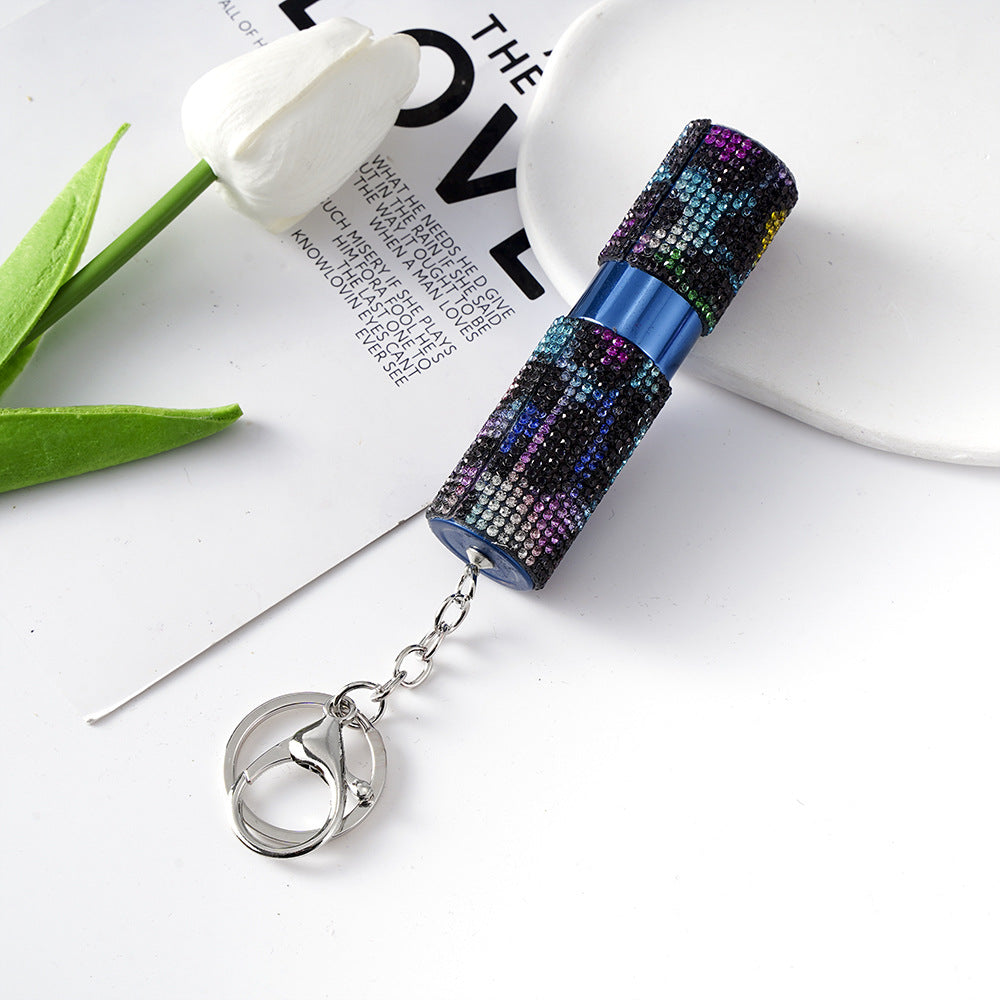 Wholesale Rhinestone Perfume Sub Bottled Metal Keychain