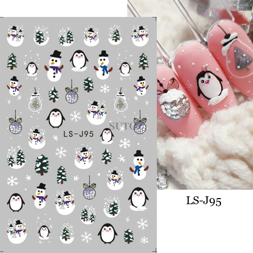 Wholesale 3pcs/pack Children' s cartoon Christmas nail stickers