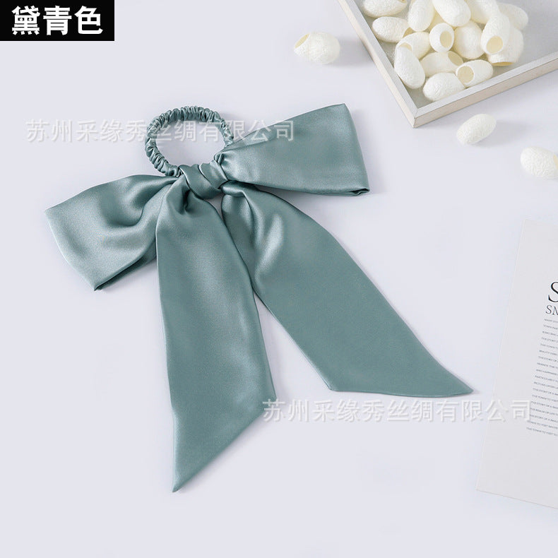 Wholesale hair rope hair accessories bow silk hair ring Hair Scrunchies