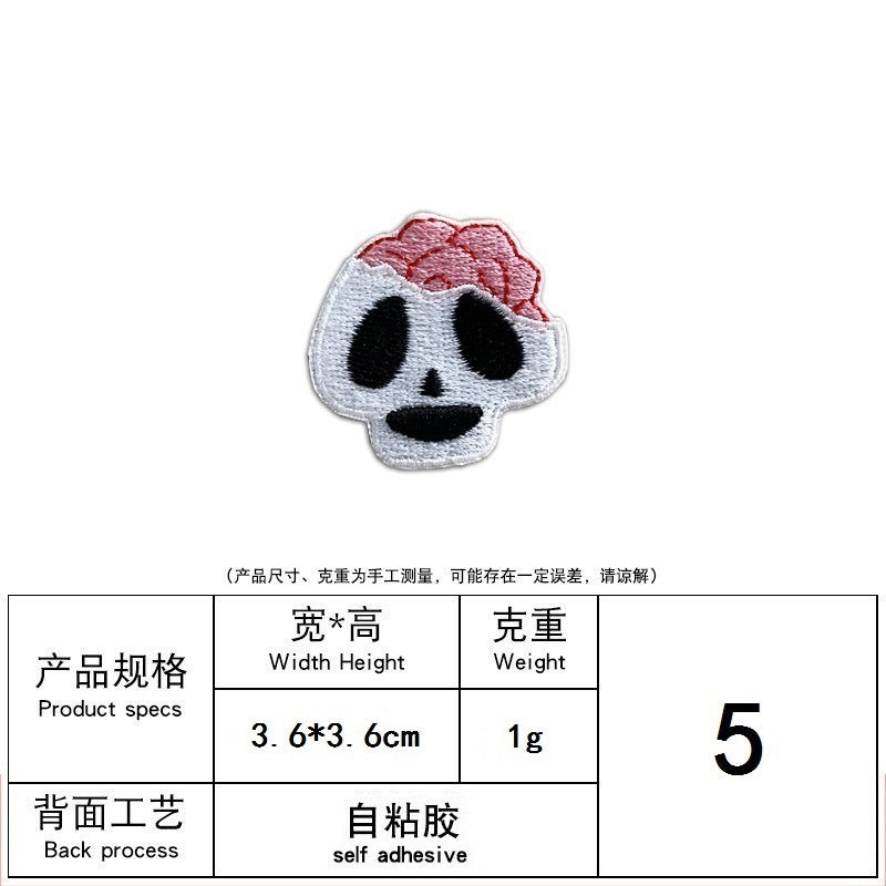 Wholesale  Ghost Pumpkin Embroidered Patch Self Adhesive No Sew Decorative Sticker For Hats DIY Fashion Accessory