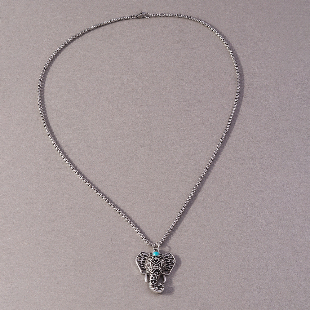 Wholesale Men's Bull Head Elephant Clavicle Necklace