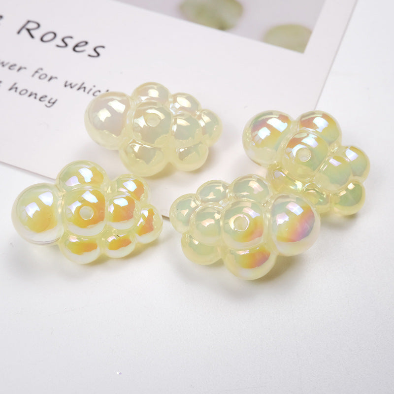 Wholesale 10pcs Transparent UV Colorful Perforated Cloud Acrylic Beads