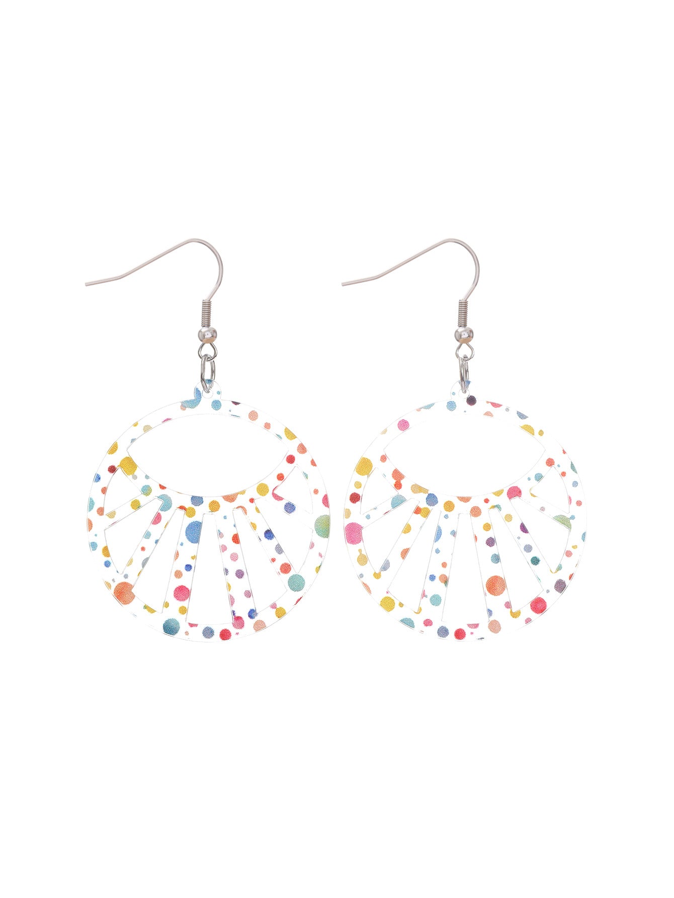 Wholesale Butterfly print acrylic and wood panel earrings