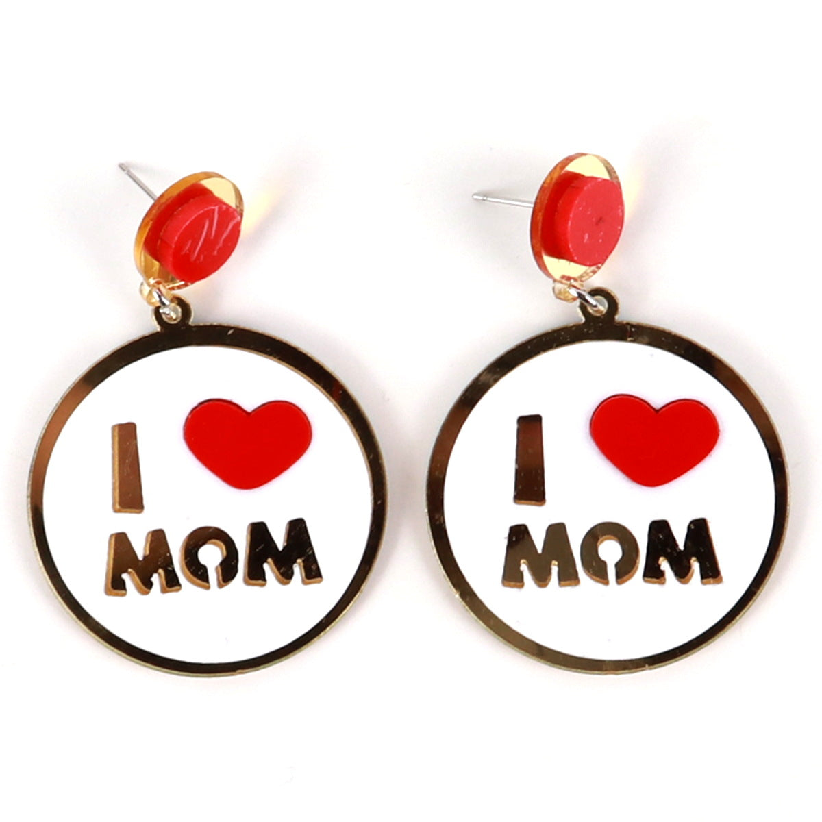 Wholesale Mother' s Day English Alphabet Mouth Red Lips Acrylic Earrings