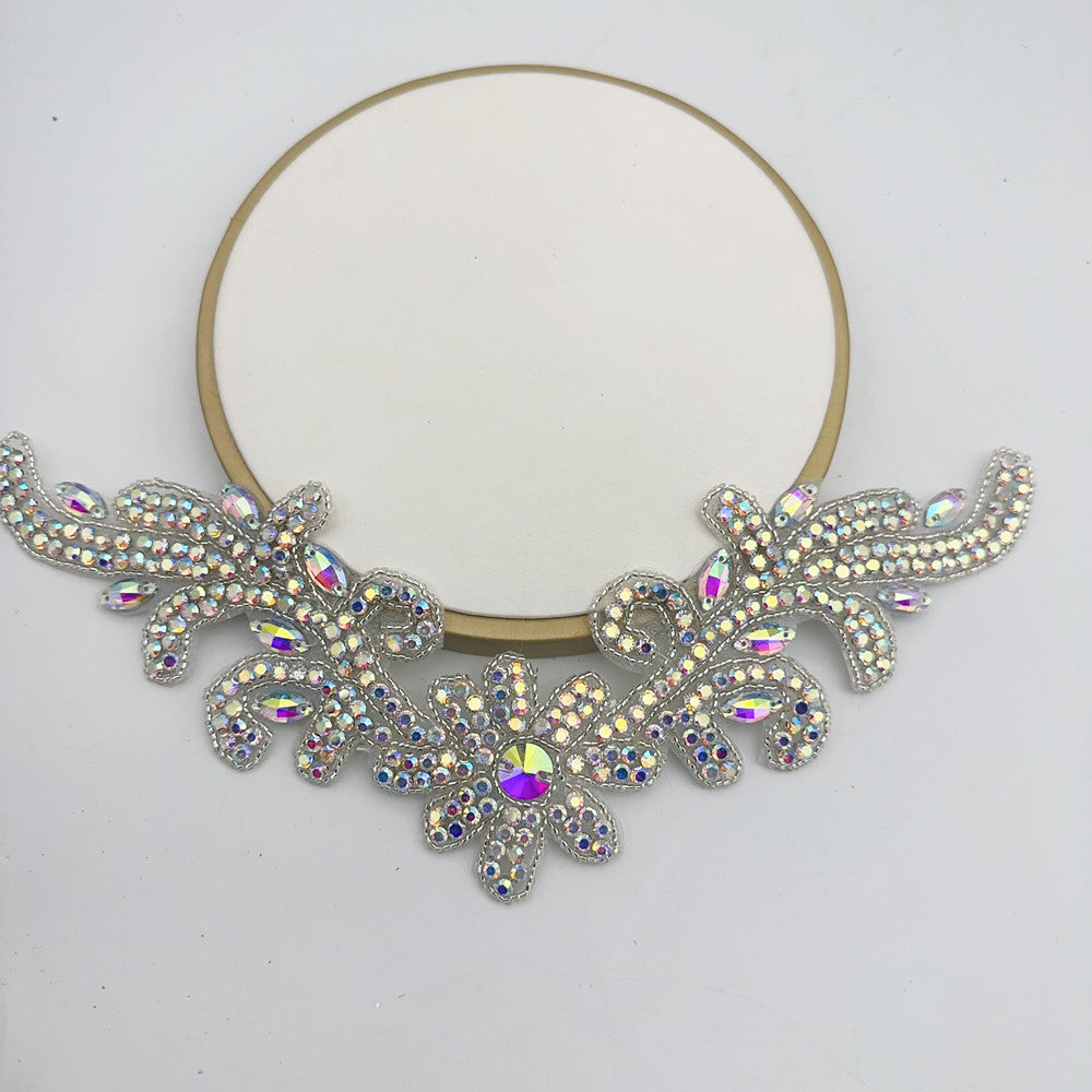 Wholesale Multi colored glass diamond flower water diamond DIY Patches