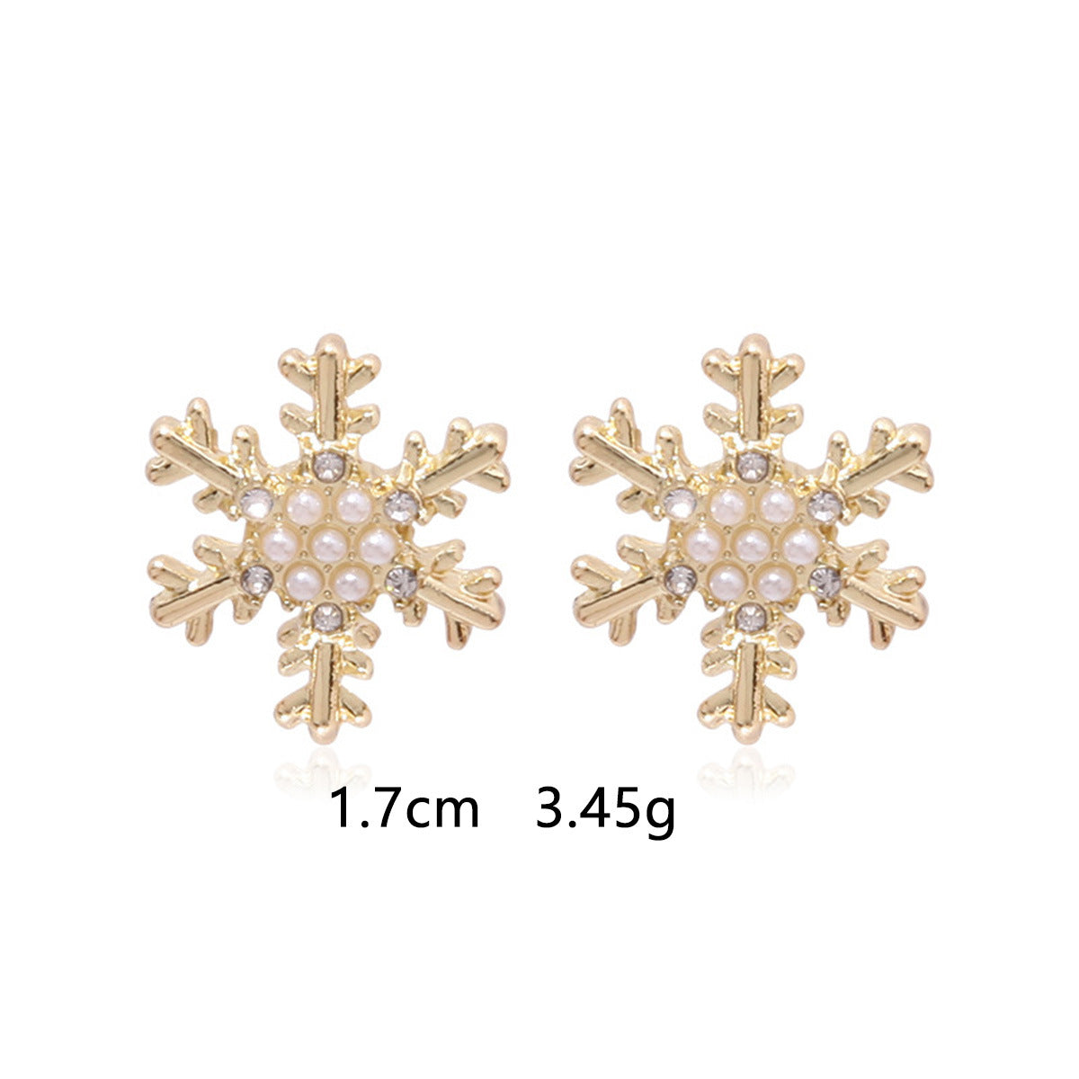 Wholesale Chic Christmas Snowflake Earrings For Women Zinc Alloy Rhinestone Fashion Jewelry Party Gift