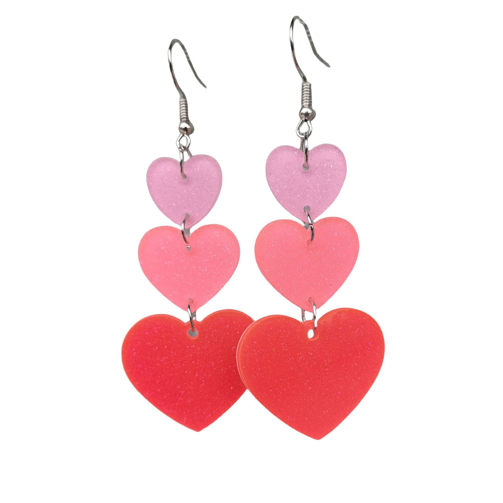 Wholesale Valentine' s Day series pink red sequin love acrylic earrings