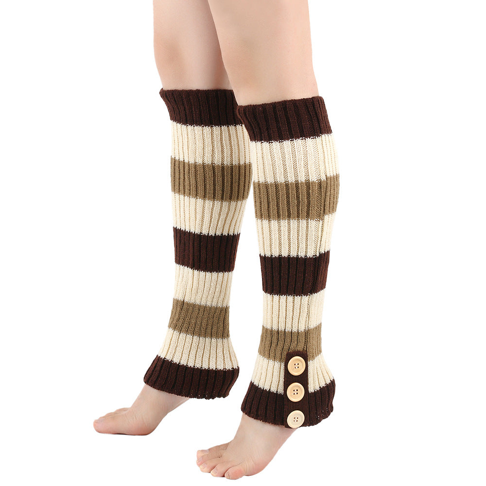 Wholesale Autumn and Winter Warm Cover Long Boot Cover Pile Socks Warm Foot Cover JK Socks Button Socks