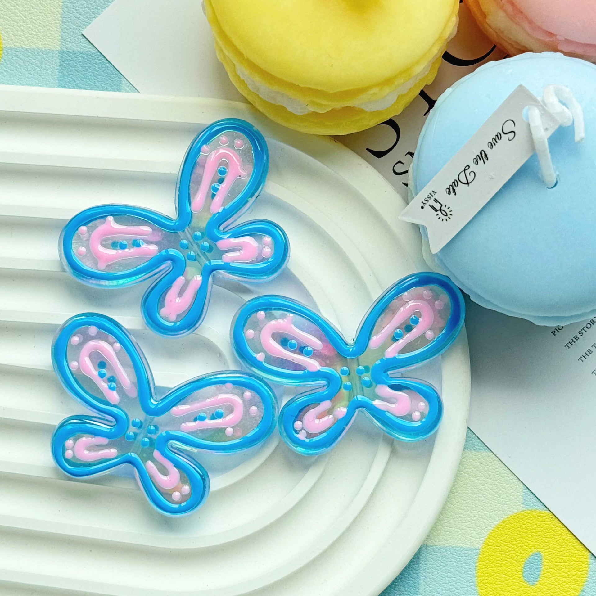 Wholesale 10pcs Plated large butterfly Acrylic Beads