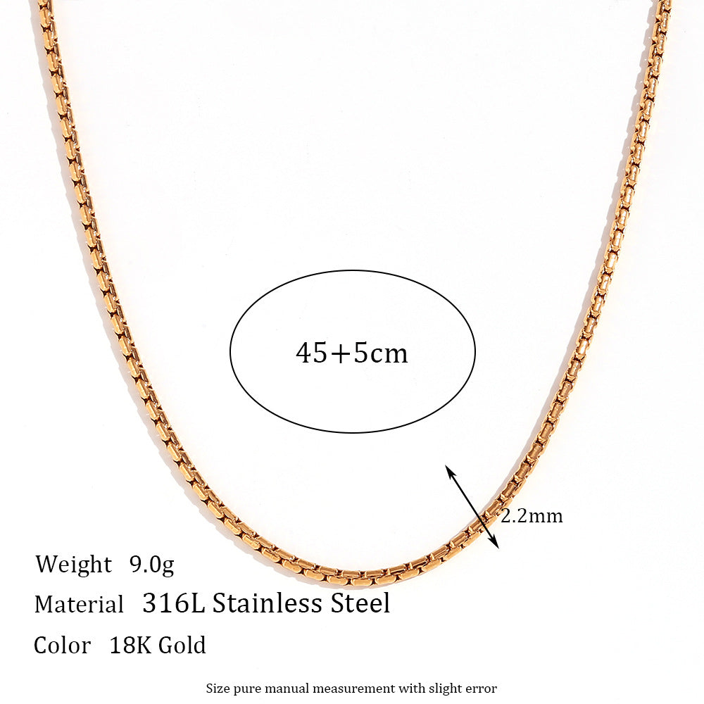 Wholesale blade chain box Stainless Steel Necklace