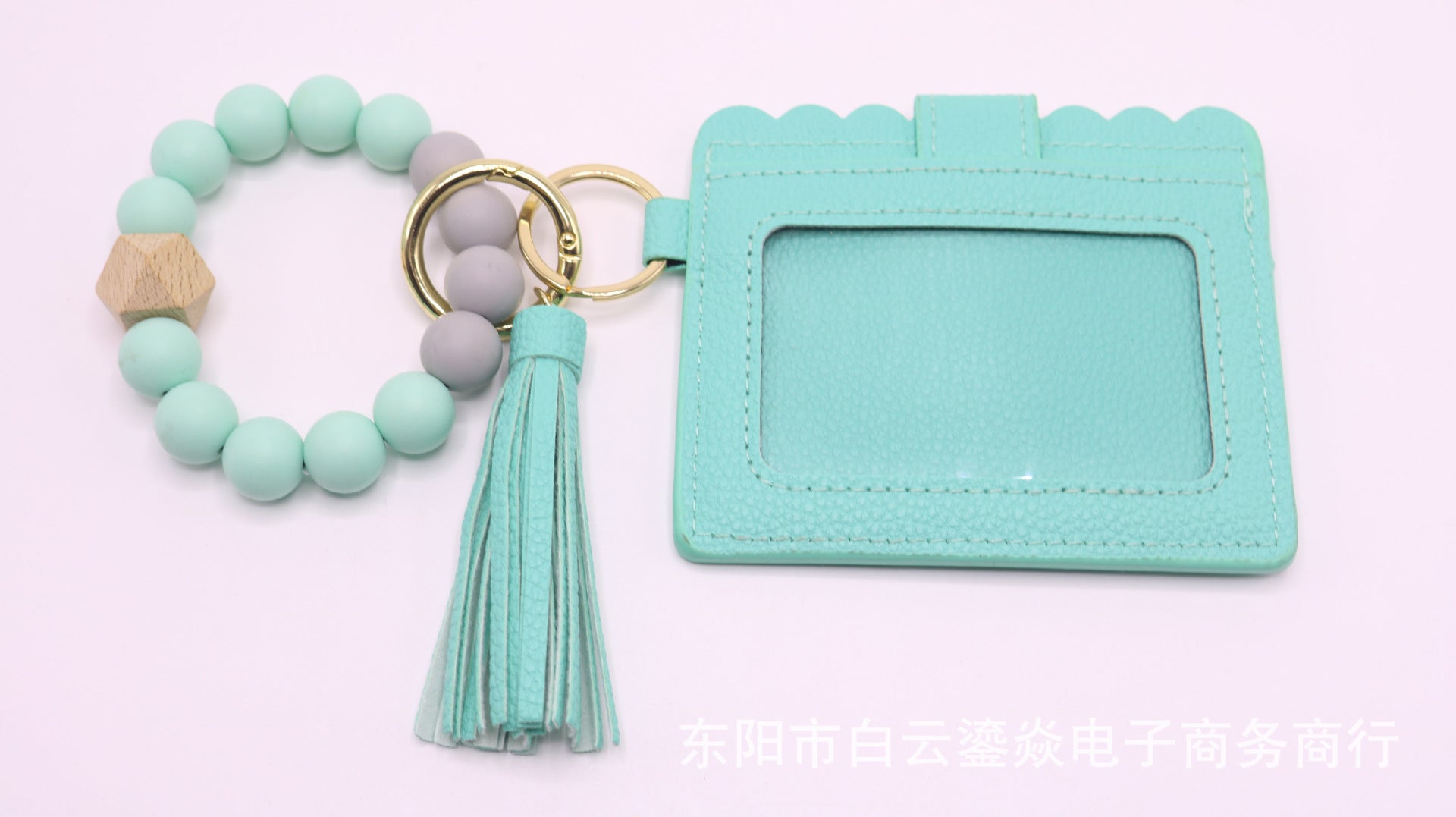 Wholesale 5pcs/pack Keychain Card Holder Pu Tassel Id Bag Wrist Keychains