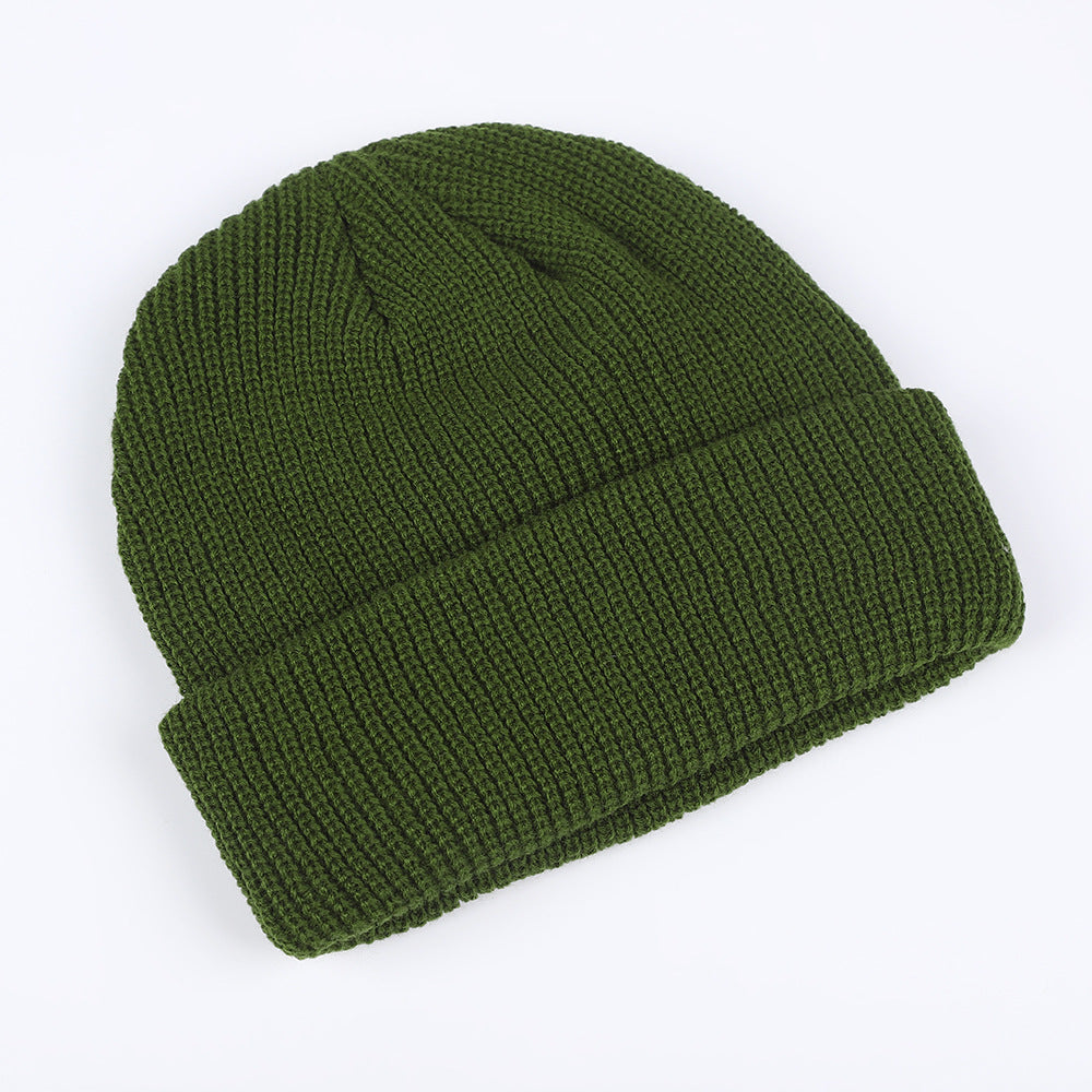 Wholesale Round Top Solid Color Knitted Melon Pea Hat