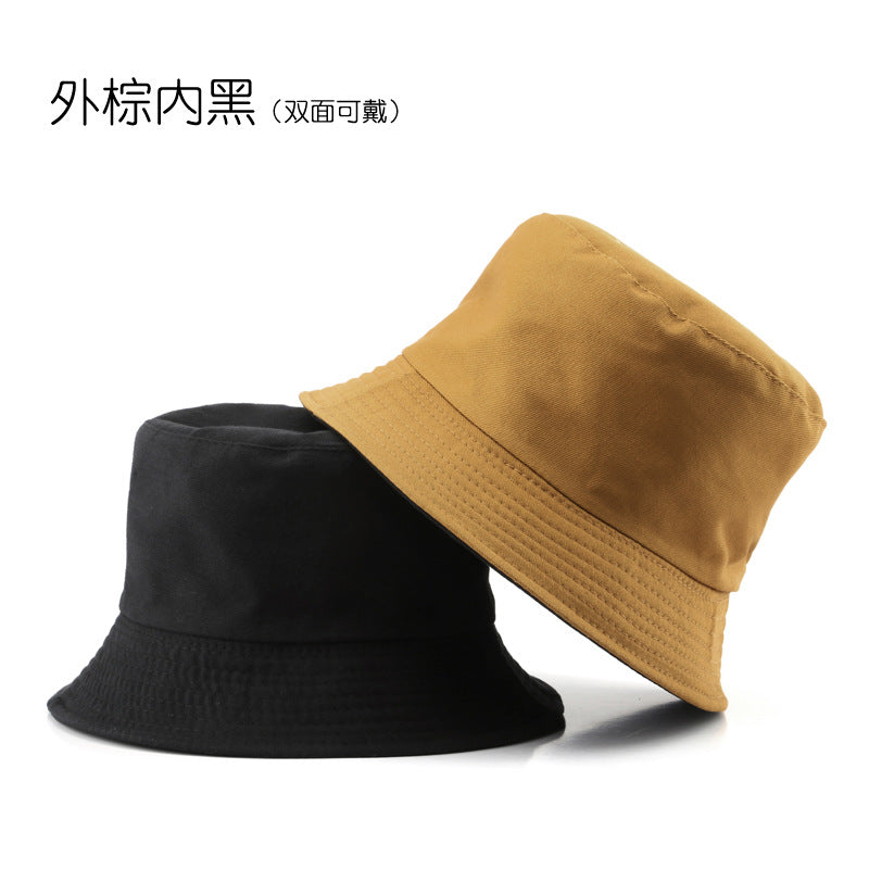 Wholesale Double-sided Solid Color Sunshade Bucket Hat