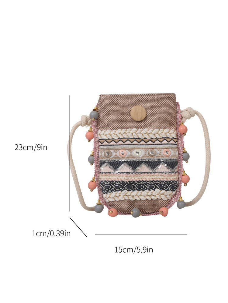 Wholesale Ethnic Style Embroidered Canvas Shoulder Crossbody Bag