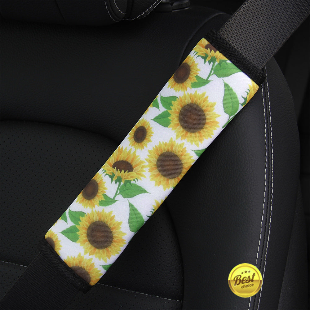 Wholesale Cow Pattern Sunflower Pattern Leopard Pattern Wetsuit Style Car Universal Seat Belt Shoulder Cover