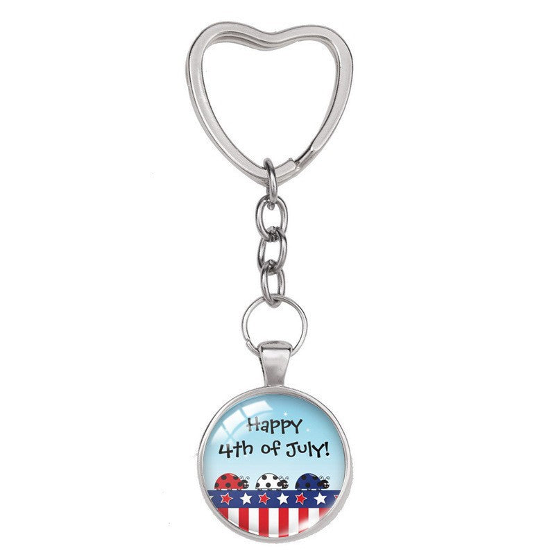 Wholesale American Independence Day Alloy Keychain