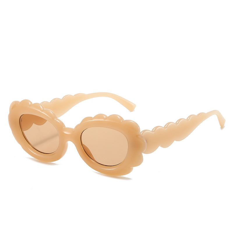 Wholesale Oval Fashion Sunflower Flower Sunglasses