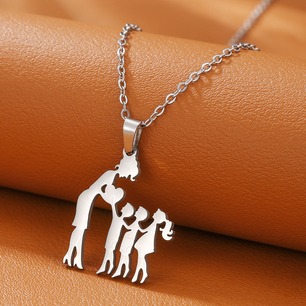 Wholesale Mother' s Day Necklace Mother' s Son Daughter Love Pendant Parent-Child Gift Jewelry